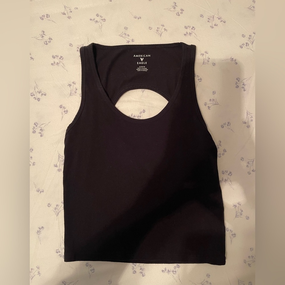 American Eagle Outfitters Women's Black Tank Top